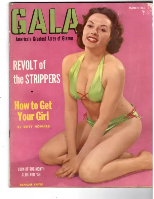 Vintage Men's Cheesecake Magazine GALA Mar. 1956 Betty Howard, Bettie Page, MORE