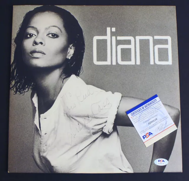 *PSA/DNA Cert* DIANA ROSS SIGNED Vinyl Album Complete "Diana" (Supremes Motown)!