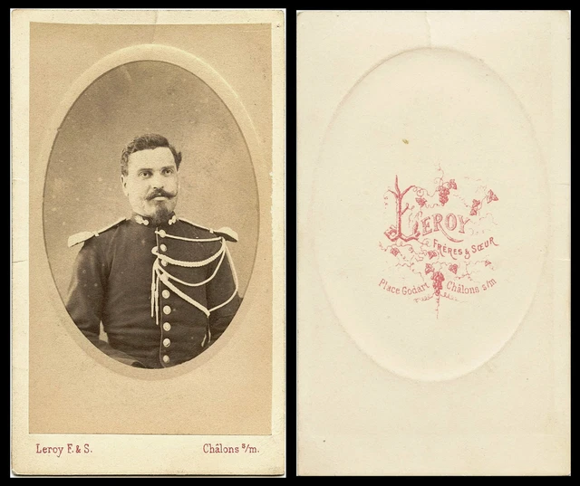 Antique Cdv Photo Portrait Of A Soldier & Chalons-Sur-Marne,  France Studio
