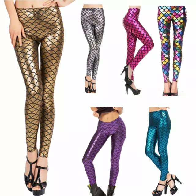 Leggings For Fitness Mermaid Leggings 3d Fish Scale Leggings High Waist  Pants For Halloween Dance Party Festival