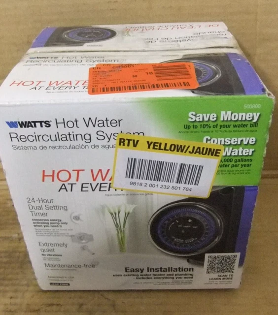 WATTS 500800 HOT Water Recirculating System With BuiltIn Timer Pump