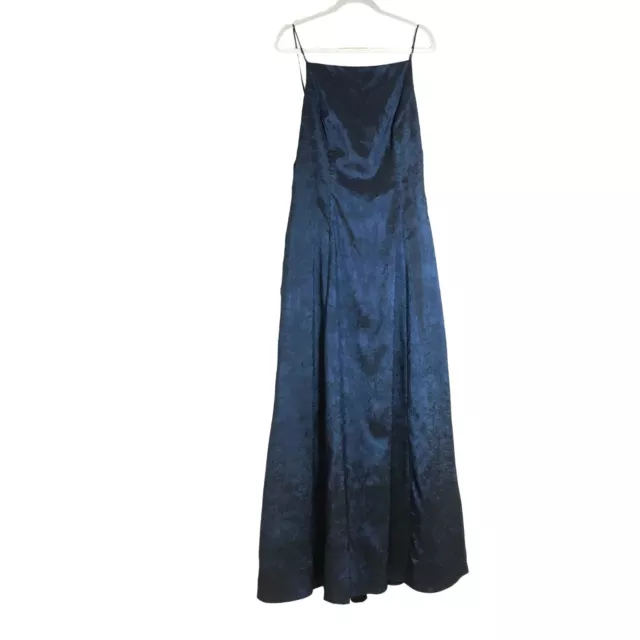 Vintage Cache 10 Gown Dress Iridescent Navy Blue Taffeta Tulle Underlay 90s