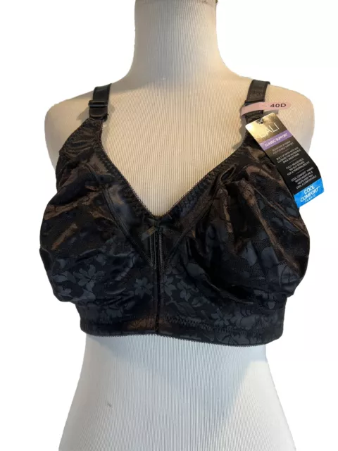 Bali Classic  Support Wireless Bra DF3372 Size 40D Black NWT