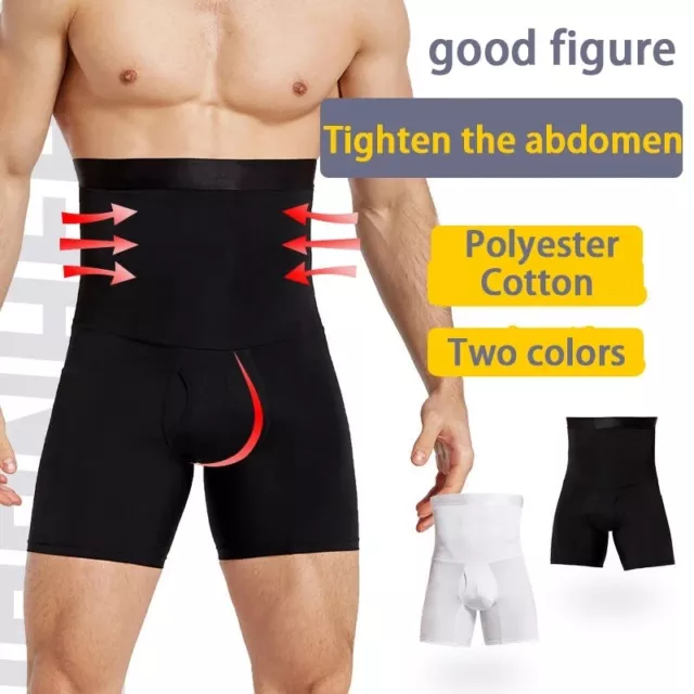 Men High Waist Pants Firm Tummy Control Butt Lift Body Shaper Compression Shorts