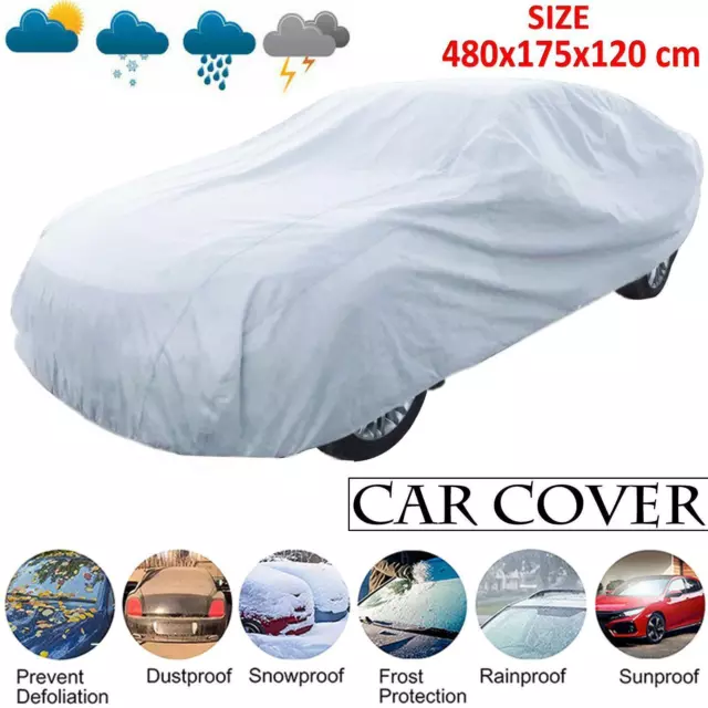 Full Car Cover UV Protection Waterproof Indoor Outdoor Scratch Resistant Grey