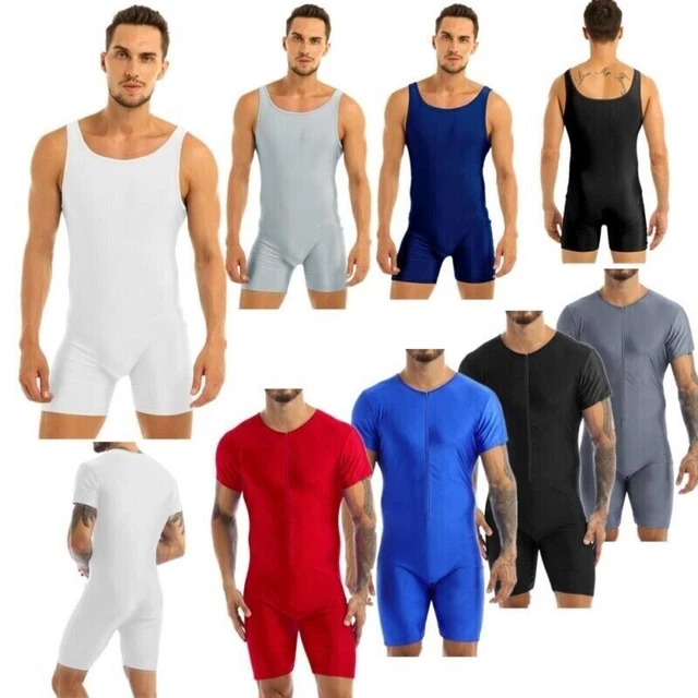 UK Men One Piece Sleeveless Wrestling Singlets Sport Bodysuit Leotard Underwear | UK