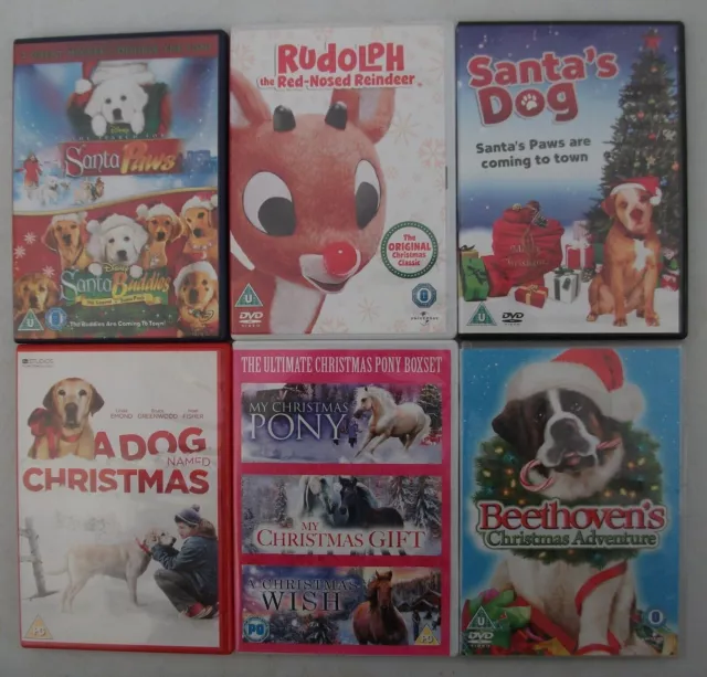 Christmas Dogs Pony Rudolf (6 DVD) (9 Films) Kids Xmas Bundle Childrens Job Lot