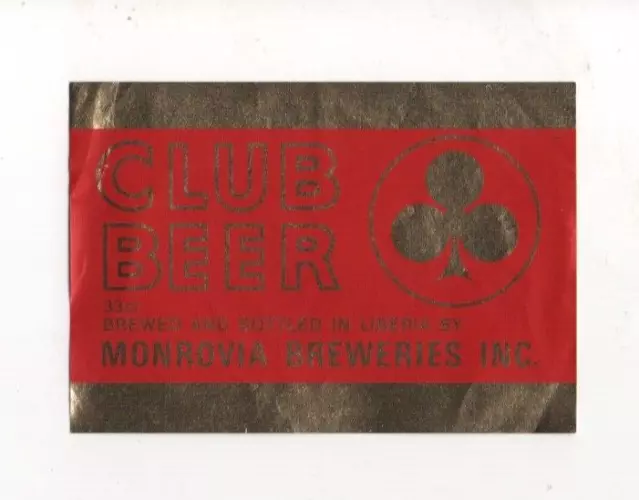 Liberia - Vintage Beer Label - Monrovia Breweries Inc. - Club Beer