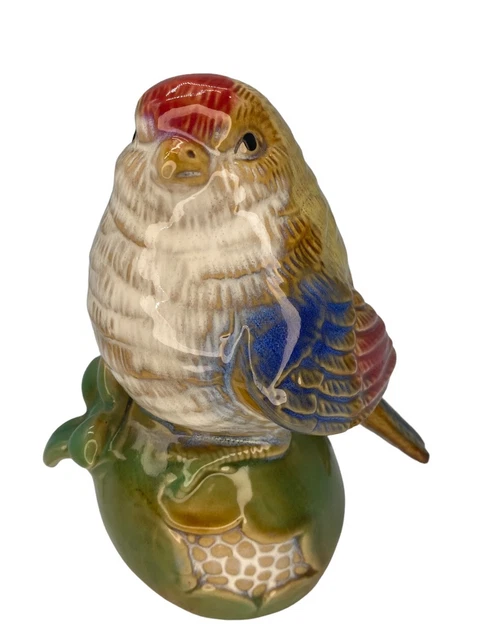 VINTAGE Ceramic Art Pottery Glazed Bird Sparrow Figurine Chubby Spring Statue