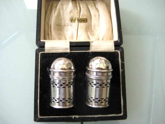 Nicley Boxed Pair Salt & Peppers  Birmingham 1926