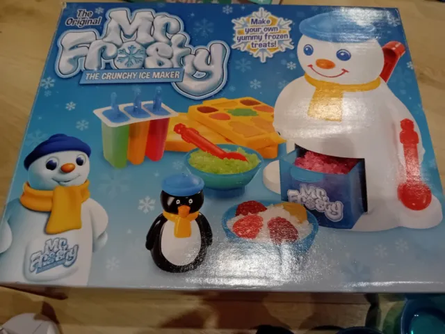 Mr Frosty The Ice Crunchy Maker, Retro Plastic Snowman Shaped Toy Machine  for Ki