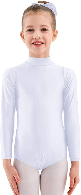 Speerise Toddler Girls Long Sleeve Ballet Dance Leotard for Kids, White, Size