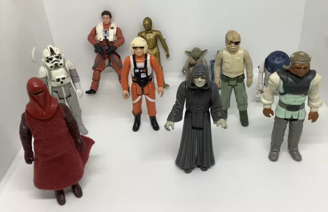 6 X VINTAGE 4 X MODERNE STAR WARS FIGUREN Inc DER KAISER, LUKE PILOT