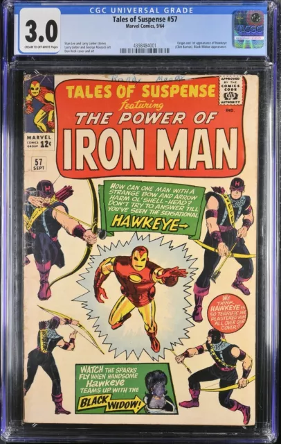 Tales Of Suspense #57 CGC GD/VG 3.0 1st Appearance of Hawkeye!!! Marvel 1964