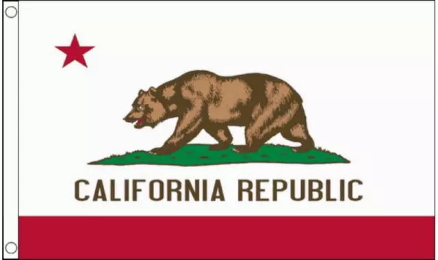 California Flag 3 X 2 FT - 100% Polyester With Eyelets - US State