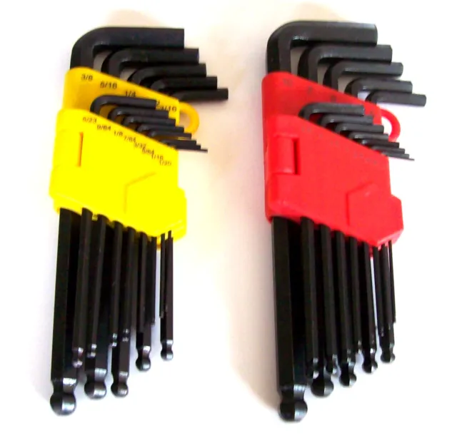 26pc GOLIATH INDUSTRIAL ALLEN BALL POINT END LONG ARM HEX KEY WRENCH SET SAE/MM