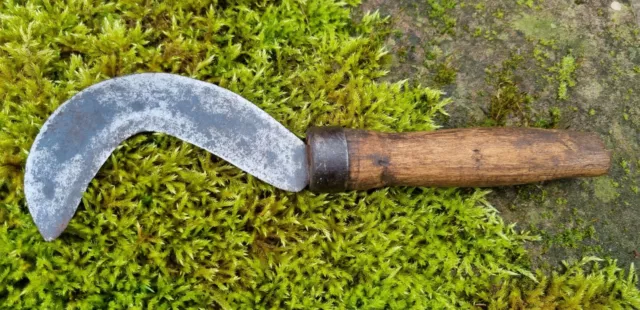 Alte Gärtner Sichel / Okuliermesser - Hippe - mit Hartholzgriff - um 1920 - E10