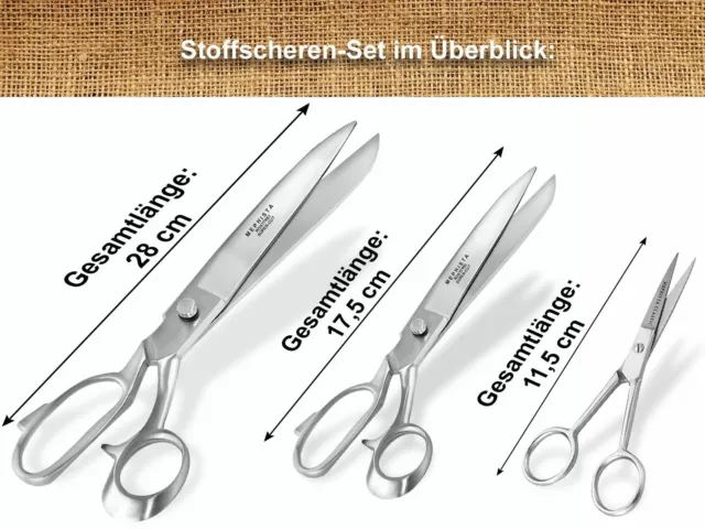 Schneiderschere Schneider Stickschere Nähschere Stoffscheren Set 7 +11 +3.5 Zoll 2