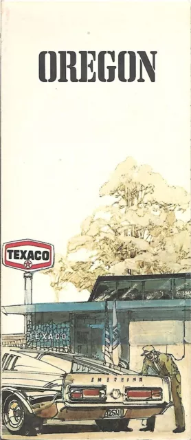 1975 TEXACO Gas Station Locator Road Map OREGON Salem Eugene Medford Portland