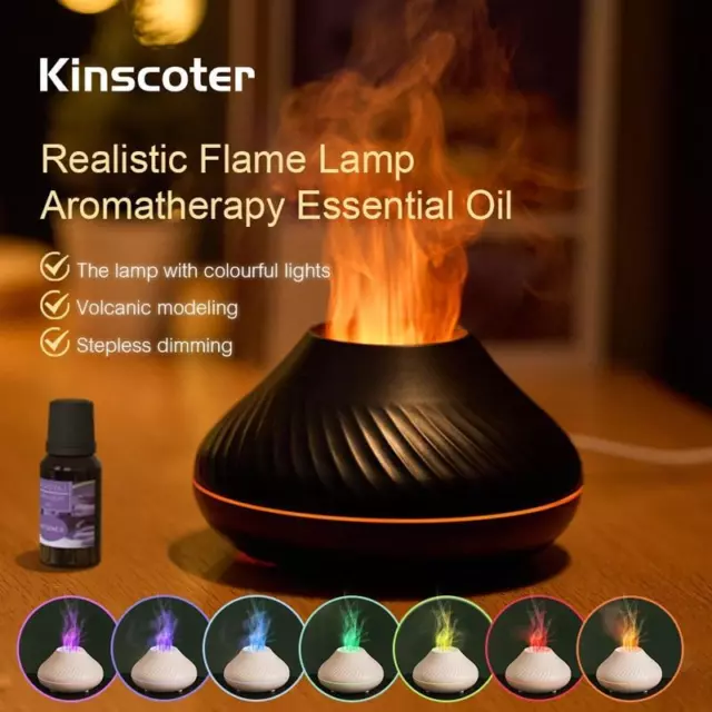 Difusor Aromaterapia Electrico Llama Humificador Aroma Para Aceites Esenciales
