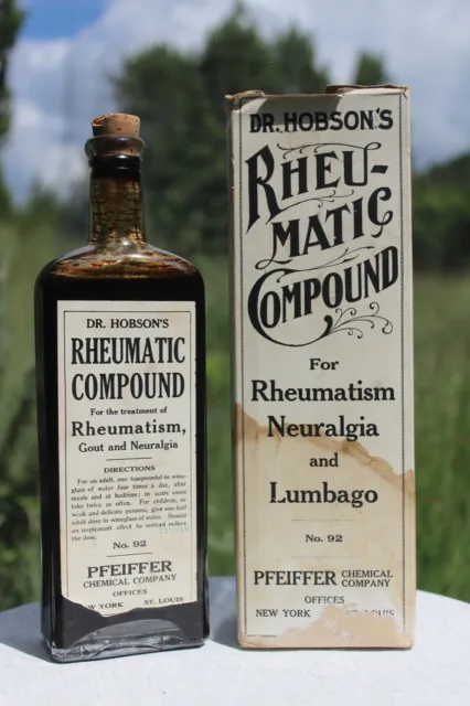 Circa 1910 Dr. Hobson's Rhuematic Compound - Pfeiffer Chemical Co. EMB/BOX/LABEL