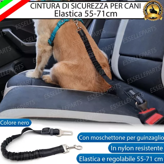 CINTURA SICUREZZA CANI AUTO GUNZAGLIO DAIHATSU COPEN ELASTICA 55-71 cm NERO