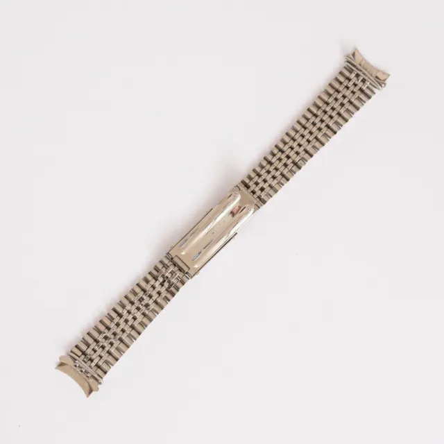 Beads Of Rice Vintage Stainless Steel Bracelet NOS Rare Curved Endlinks 16mm 2