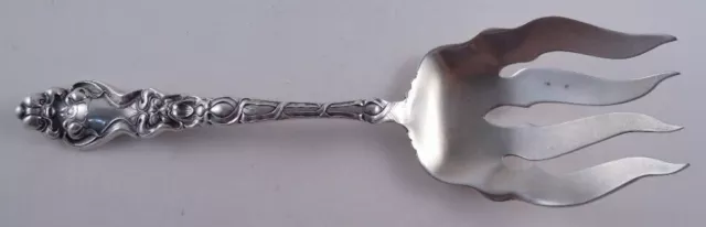 Unger Bros Douvaine Sterling Silver Art Nouveau Fish Serving Fork Face