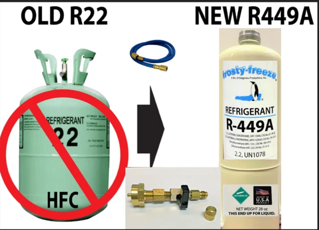 R449a (HFO) 28 oz. "NO-HFC's" ASHRAE, EPA SNAP Approved Replacement 28 oz. Kit