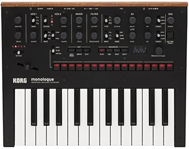 KORG Monolog BK Monophon Analog Synthesizer Schwarz F/S W/Abtastung # Japan