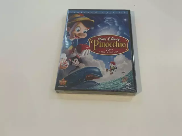 Pinocchio (DVD, 2009, 2-Disc Set, 70th Anniversary Platinum Edition) NEW SEALED!