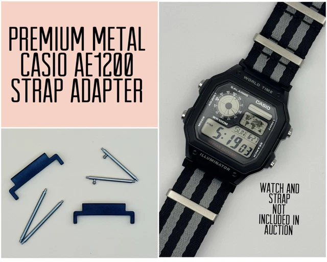FOR CASIO AE1200 AE1300 WATCH STRAP ADAPTER LUG 18mm TO 22mm METAL FOR CASIO AE1200 AE1300 WATCH STRAP ADAPTER LUG 18mm TO 22mm METAL