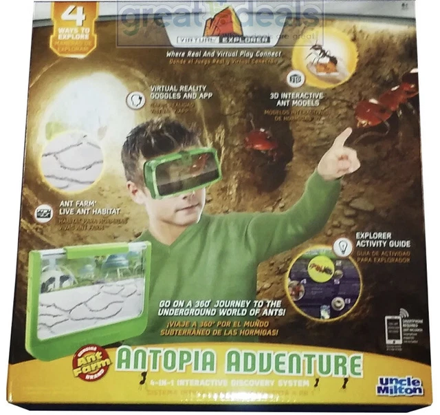 Uncle Milton Antopia Adventure Virtual Explorer Ant Farm w/ Goggles and App