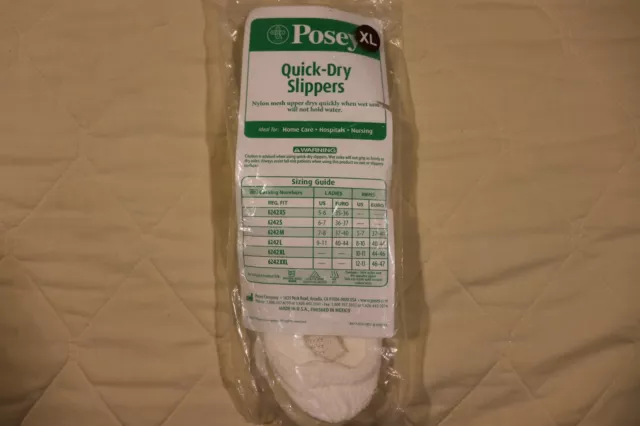 TIDI Posey Quick Dry Slippers Size XL - White - Non Skid Rubber Sole - Shower