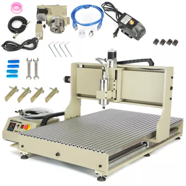 2.2KW USB 4 Axis CNC 6090 Router Engraving Machine 4 Axis Milling Machine