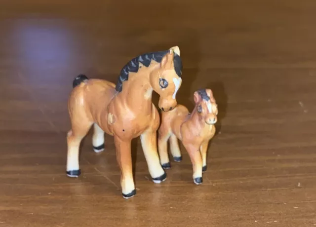 Vintage Ceramic Horses Mom And Baby