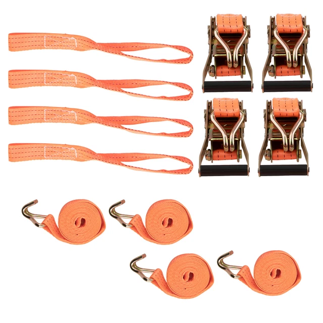 4Pcs 2T Spanngurt Reifengurt Radsicherungsgurte for Auto Transport PKW 38 mm