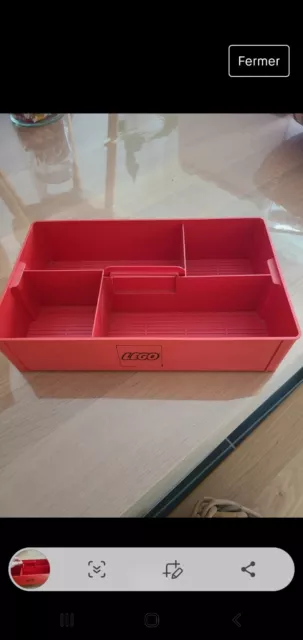 Boîte de rangement LEGO vintage rouge 4 compartiments avec poignée de  transport plateau 1972 affichage