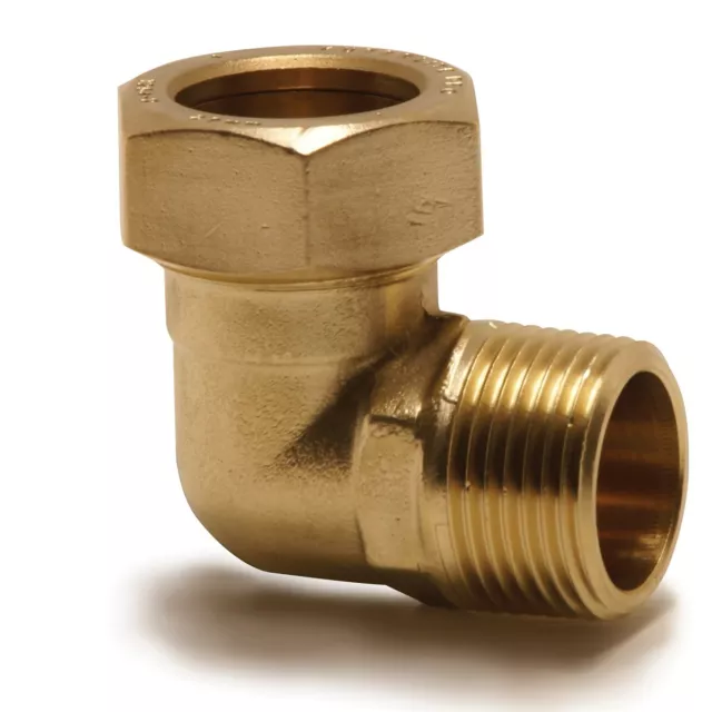 Kuterlite K900 Pro Male Elbow 90 Degree, DZR Brass, 22mm x 3/4" inch - K916X