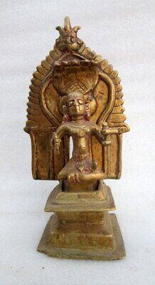 Antique Old Hand Carved Brass Hindu Lord Shiva Wife Goddess Gauri Parvati Statue