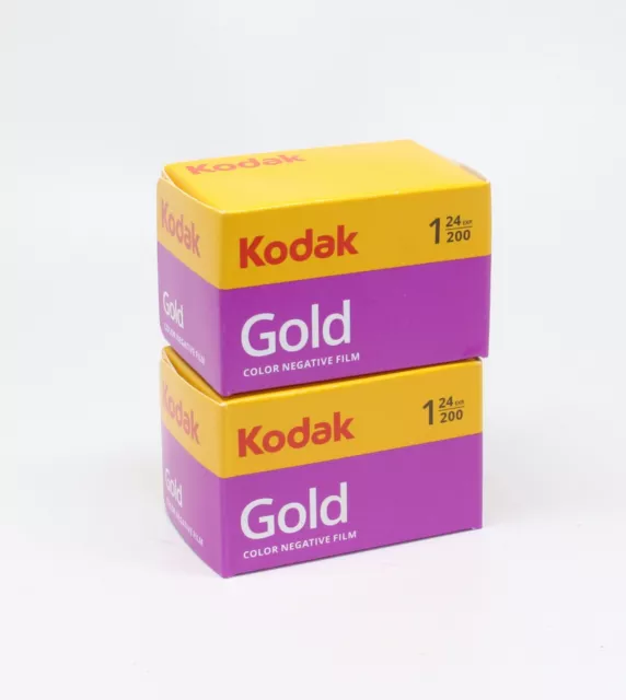 A pack of 2 Kodak Gold 200 35mm Colour Film Rolls with 24 photos on each roll