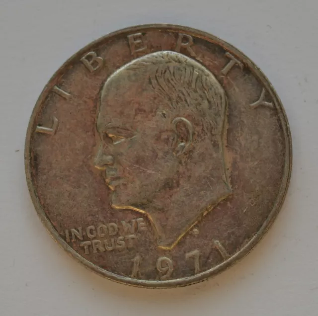 1971 US USA $1 Eisenhower Dollar Silver Coin