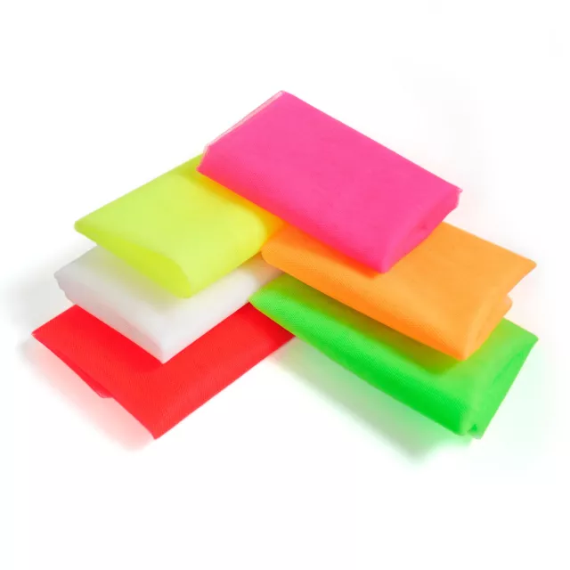 Neon Schwarzlicht Tüll (6x1m) UV 80er Karneval pink grün gelb orange weiß rot