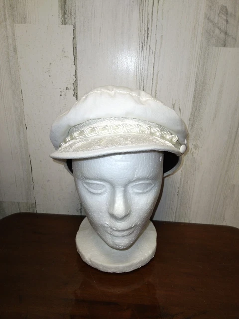 VINTAGE GREEK FISHERMAN'S Cap Hat Braided Embroidered Made In Greece 57