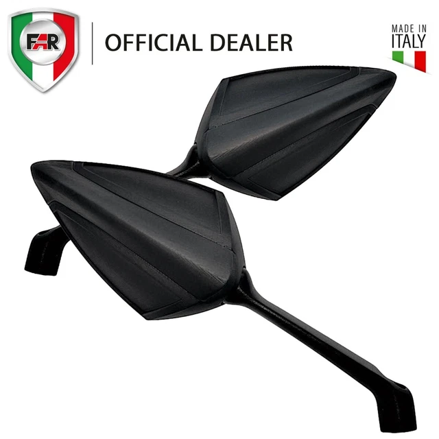 BRIXIAMOTO Street Mirrors Black/White Logo – Homologated For Husqvarna 701, Pair, MPN 209004#BRX-HUS-701-WH
