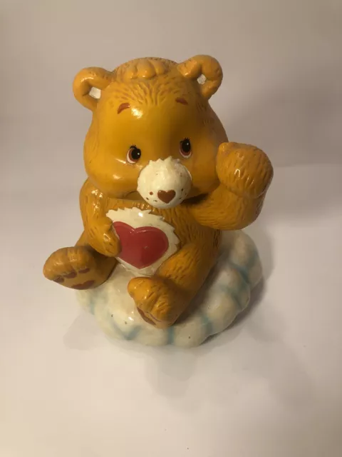 Vintage TCFC Ceramic Care Bear Tenderheart Hand Painted Coin Piggy Bank