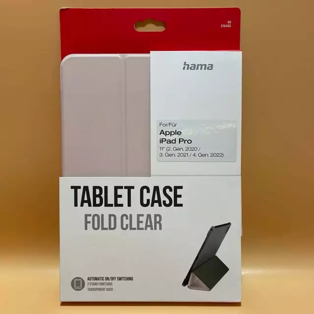 Hama Tablet-Case "Fold Clear" für Apple iPad Pro 11" (20 / 21 / 2