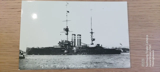 PHOTO NAVAL SHIP battleship HMS King Edward VII approx. 14x9 cm £15.34