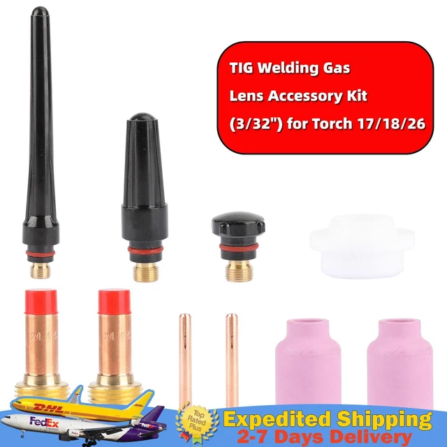 TIG Welding Gas Lens Accessory Kit 3/32" For Torch 17/18/26