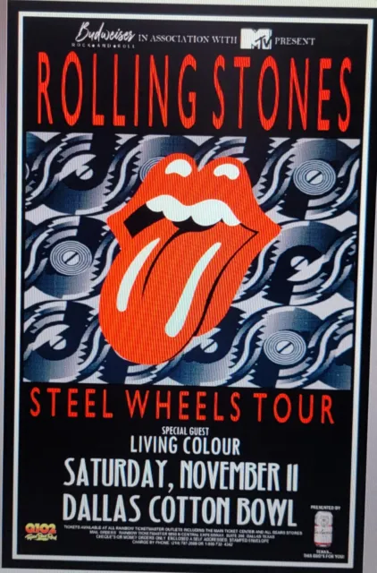 Rolling Stone Steel Wheels Tour Dallas, TX Poster